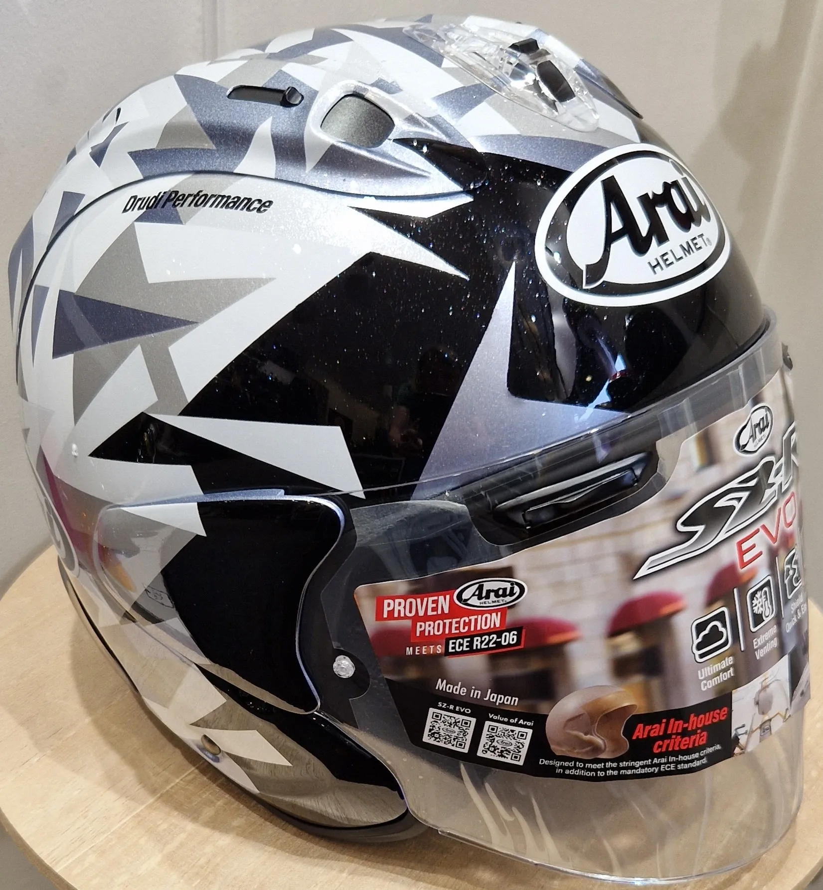 Casque Arai SZ-R VAS EVO – Mimesis Blanc – Image 4