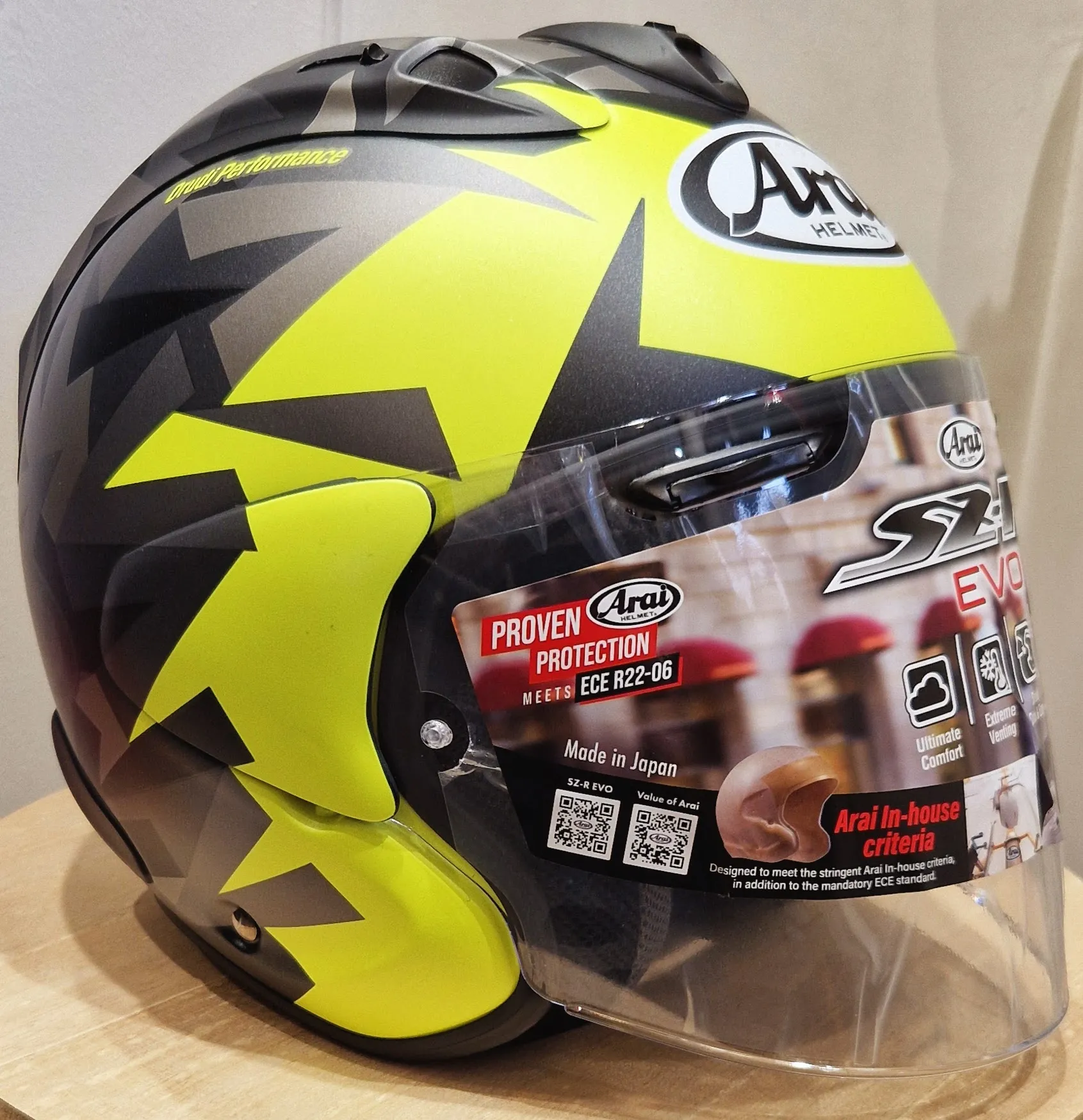 Casque Arai SZ-R VAS EVO – Mimesis Jaune – Image 5