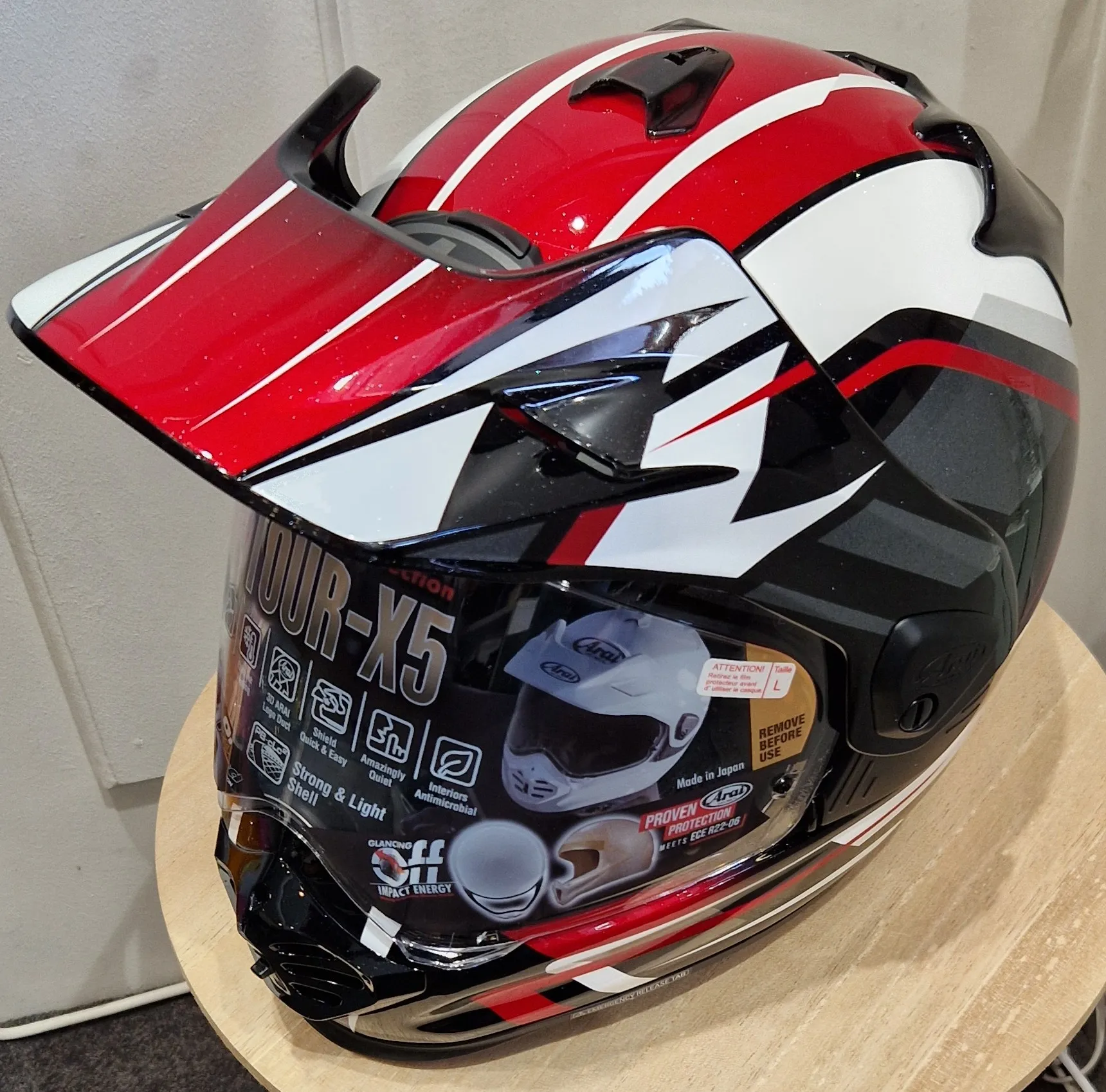 Casque Arai TOUR-X5 – Discovery Rouge – Image 3