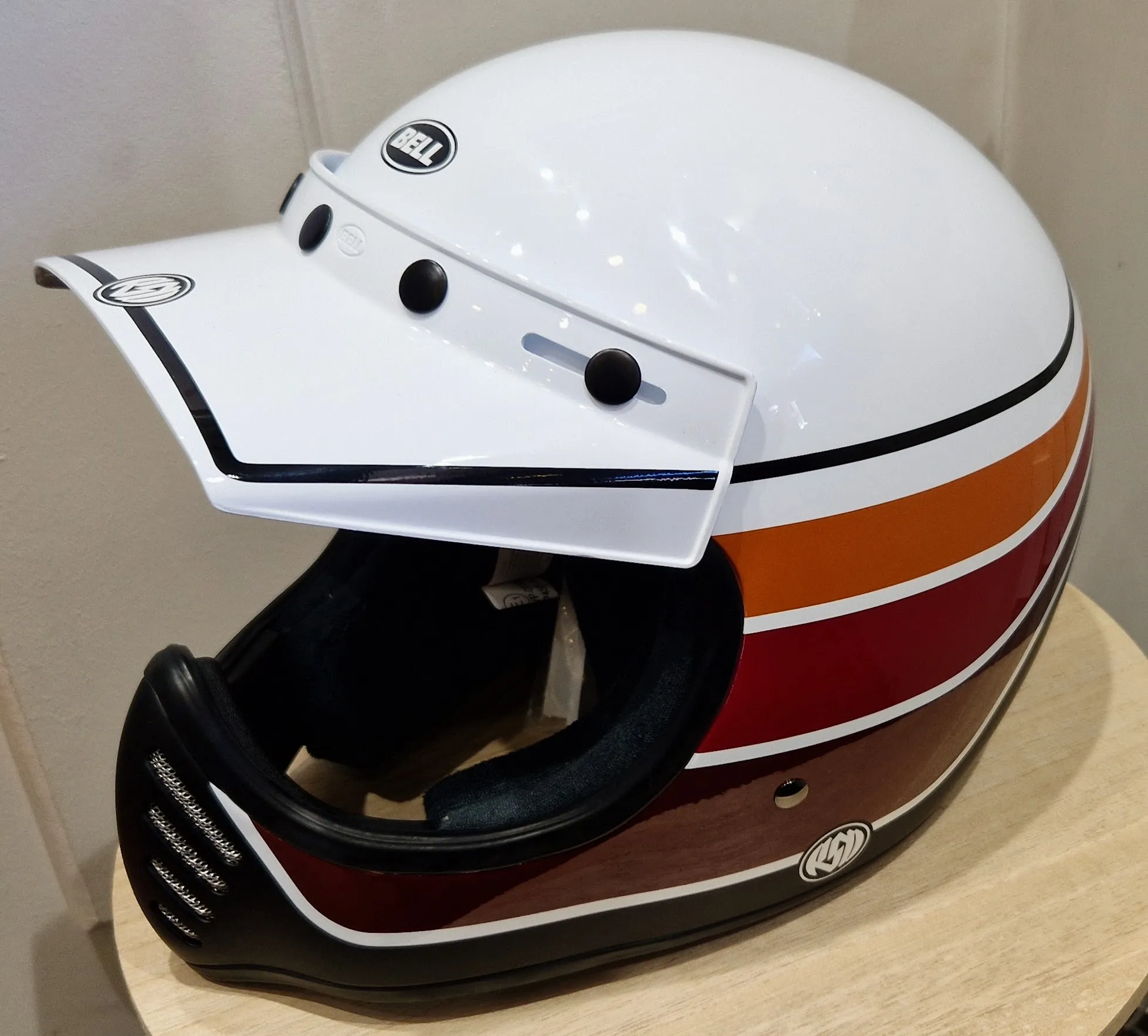 CASQUE BELL MOTO 3 RDS Saddleback Satin/Gloss/White/Black – Image 2