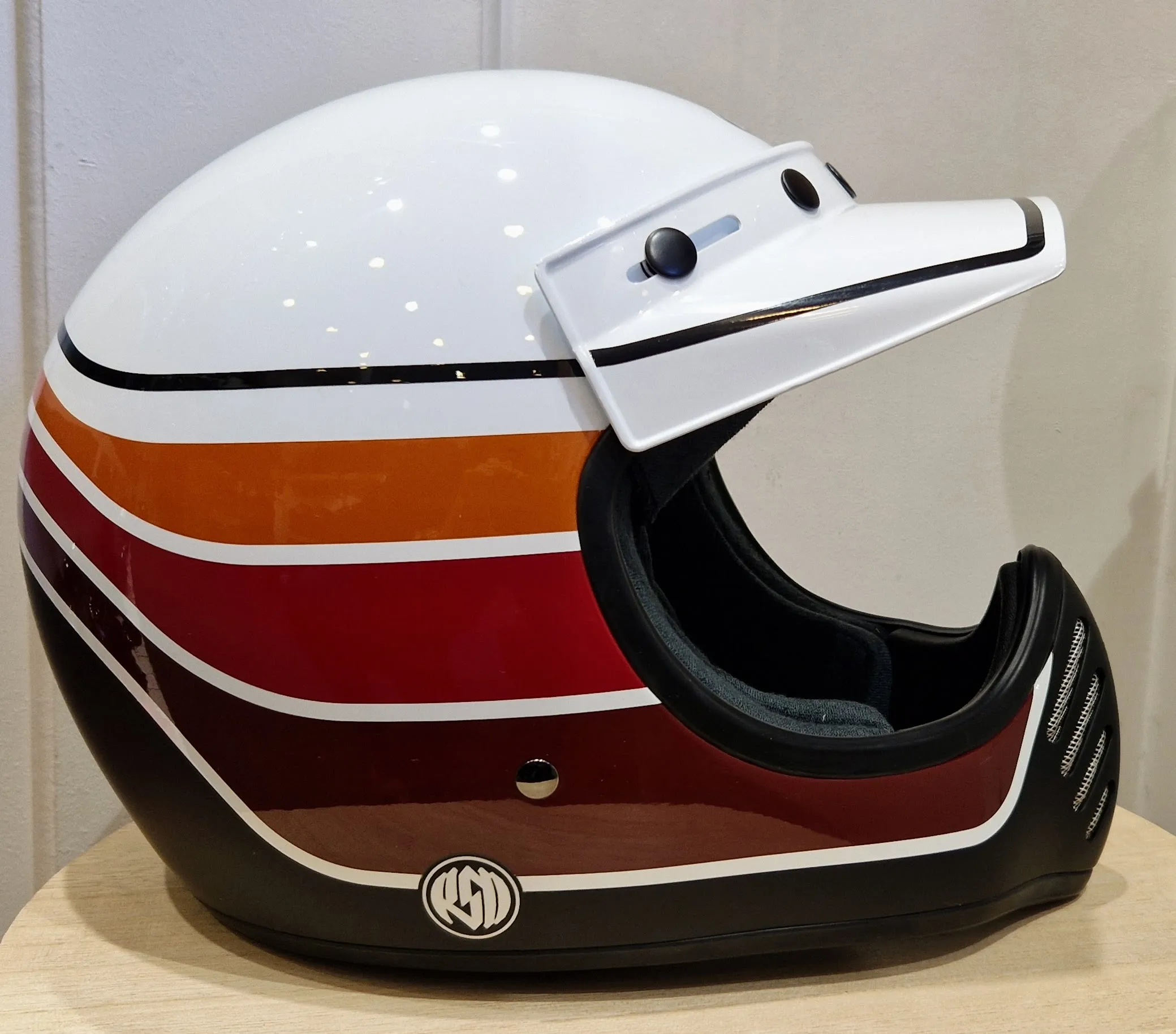 CASQUE BELL MOTO 3 RDS Saddleback Satin/Gloss/White/Black – Image 3
