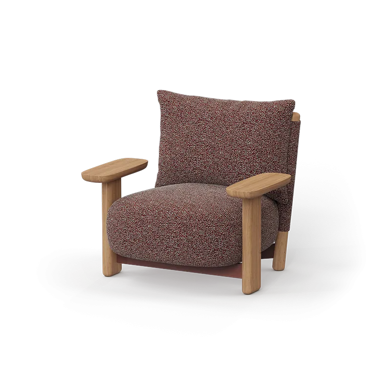 Fauteuil extérieur en bois et tissu personnalisable Vondom MILOS Lounge par Jean Marie Massaud – Image 2