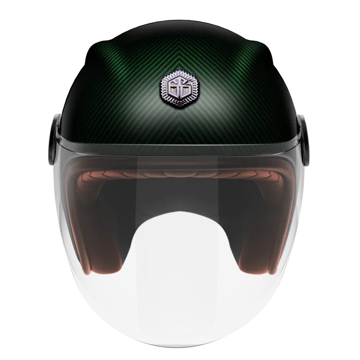 CASQUE JET GUANG Emerald Carbon Matte