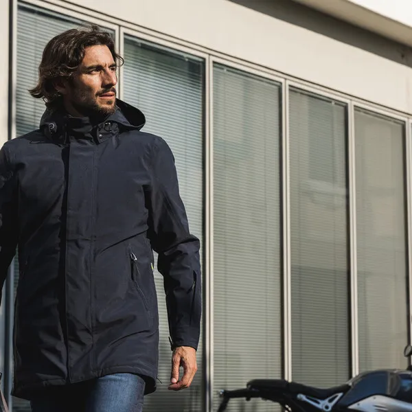 Veste moto CITYCOAT Bleu étanche/renforcée – Image 4