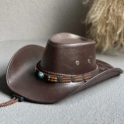 Chapeau Cowboy Simili Cuir - VaqueroVista – Image 3