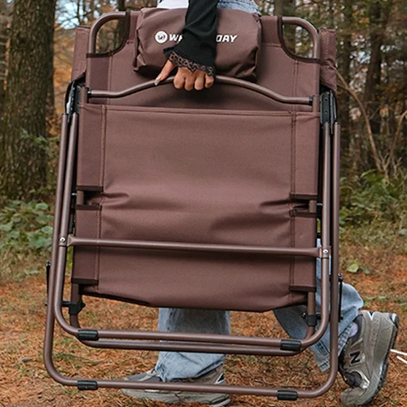 Chaise longue de plage pliante WITHSUNDAY marron – Image 2