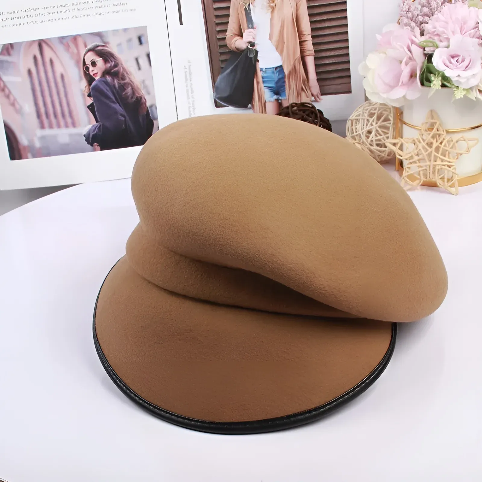 Béret Casquette Gavroche Femme en Laine – Image 4