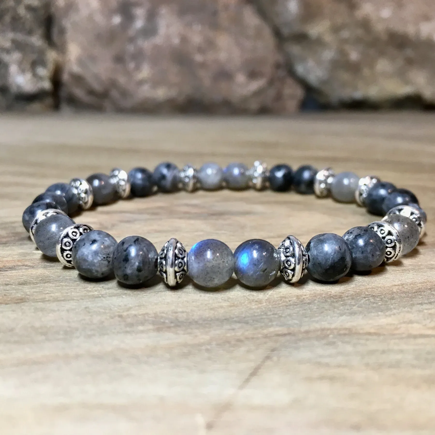 Bracelet « Protection » Larvikite et Labradorite - 6 mm – Image 3