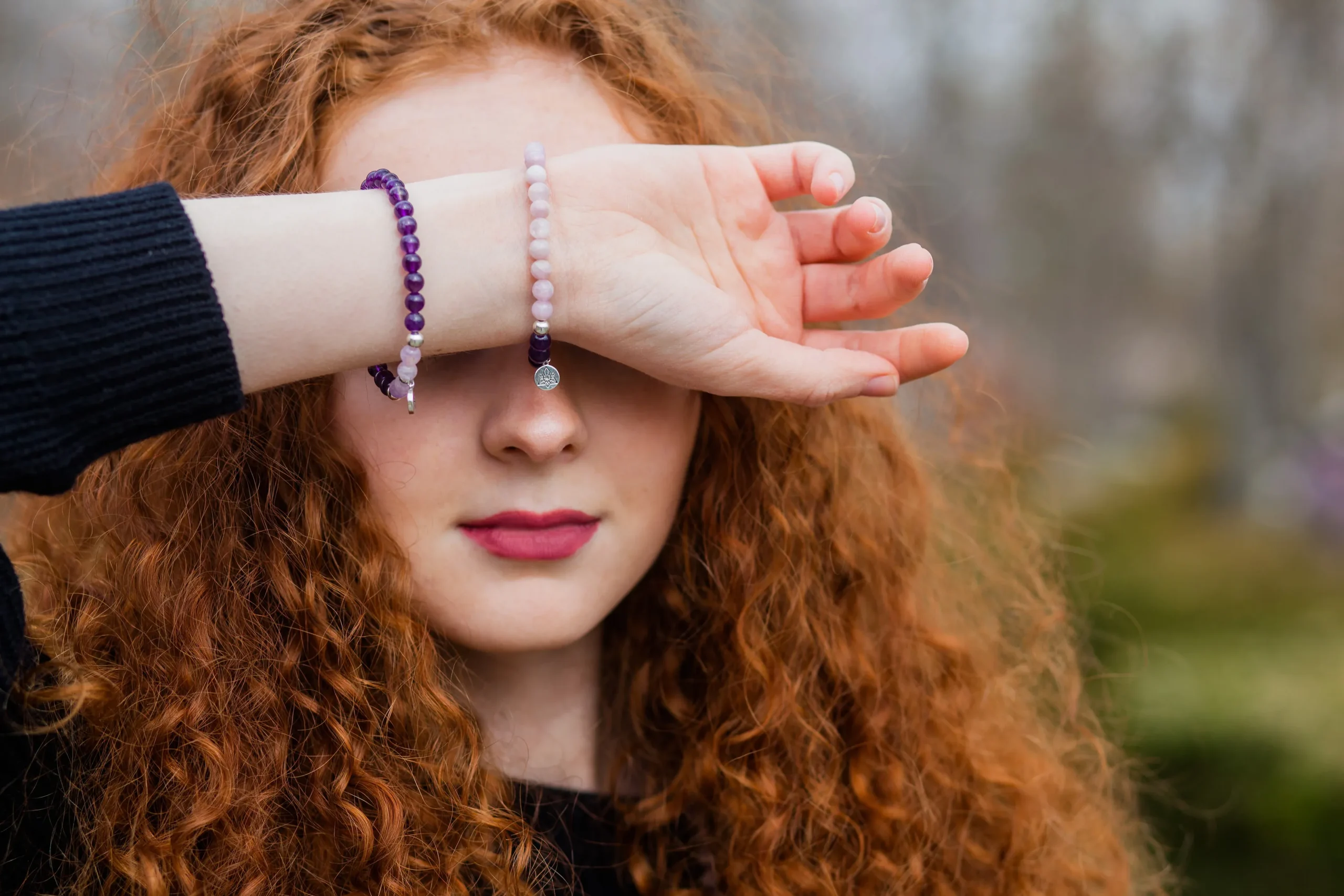 Bracelet « Éveil spirituel » Kunzite et Améthyste - Argent 925 - 6 mm – Image 2