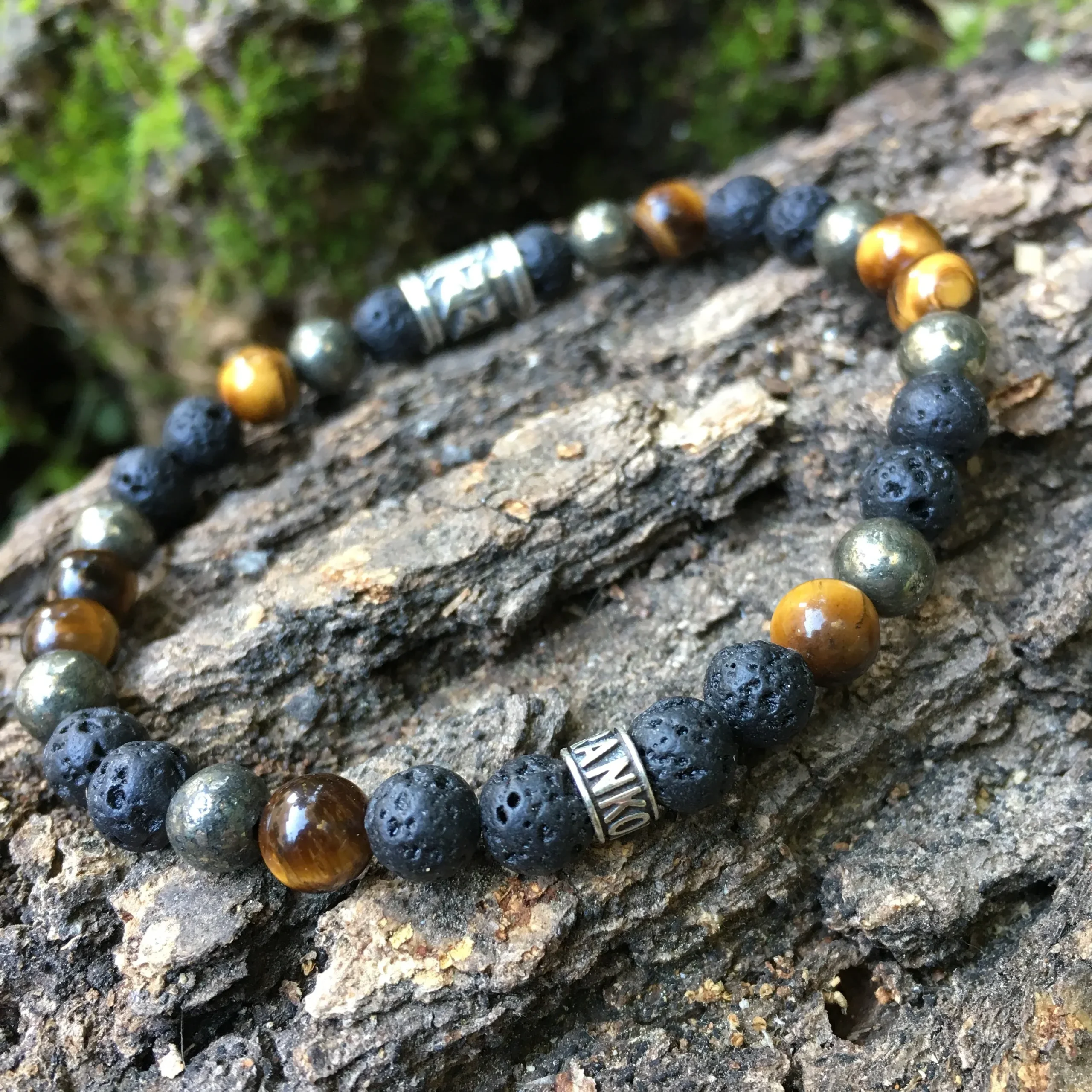 Bracelet Bouddhiste « Courage et Protection » 3 pierres - Argent 925 - 6 mm – Image 5