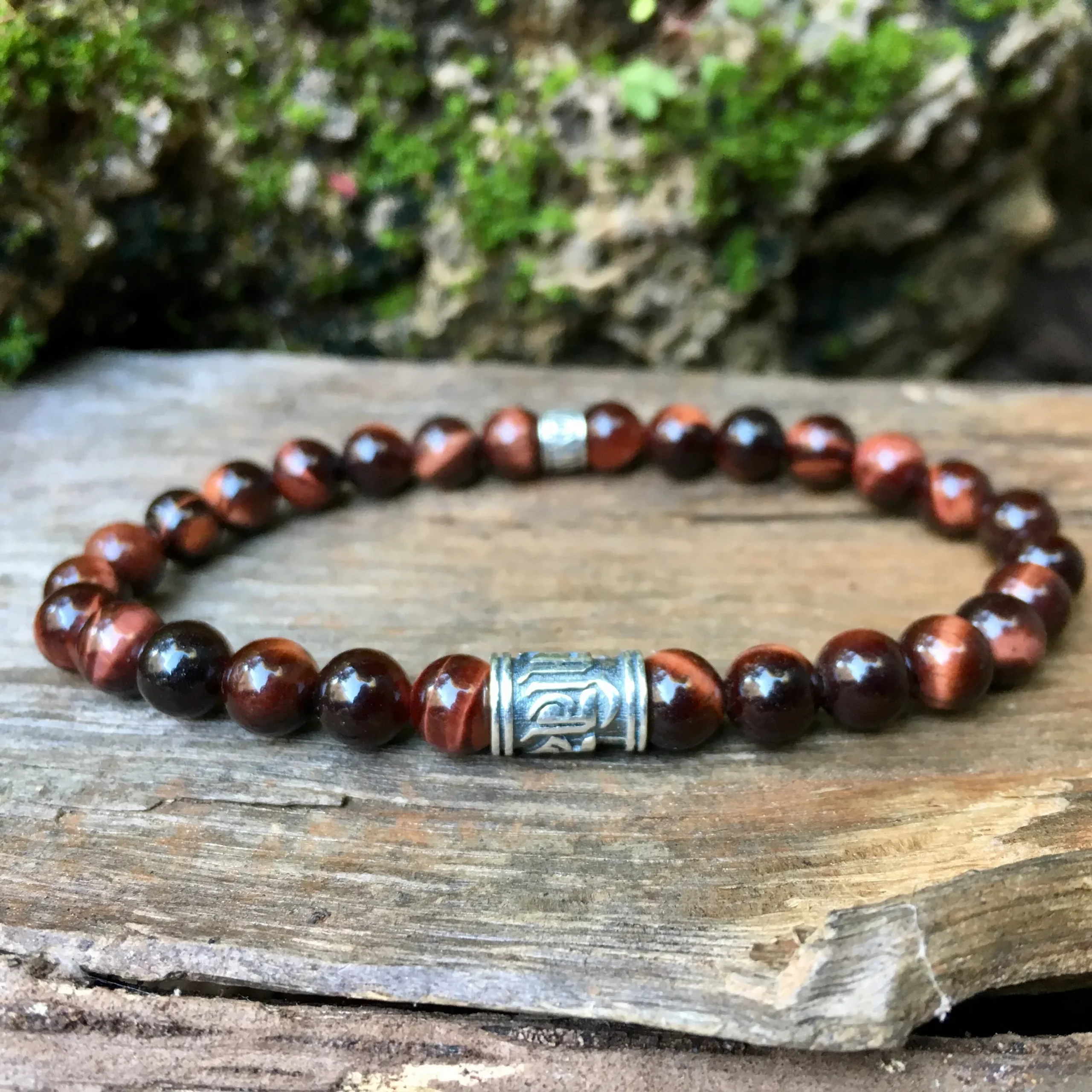 Bracelet Bouddhiste « Motivation » Oeil de Taureau - Argent 925 - 6 mm